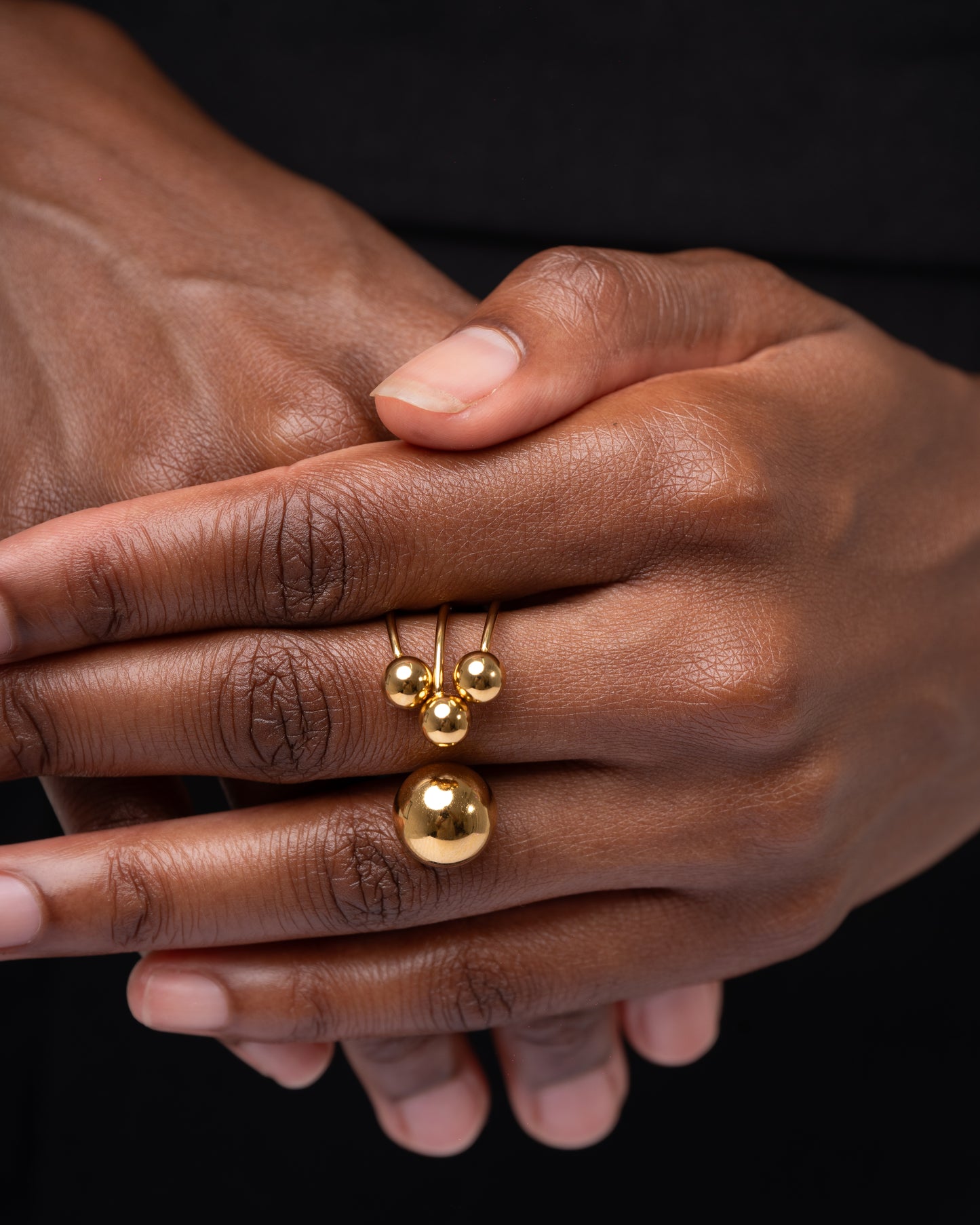 Gold Multi-Sphere Statement Ring