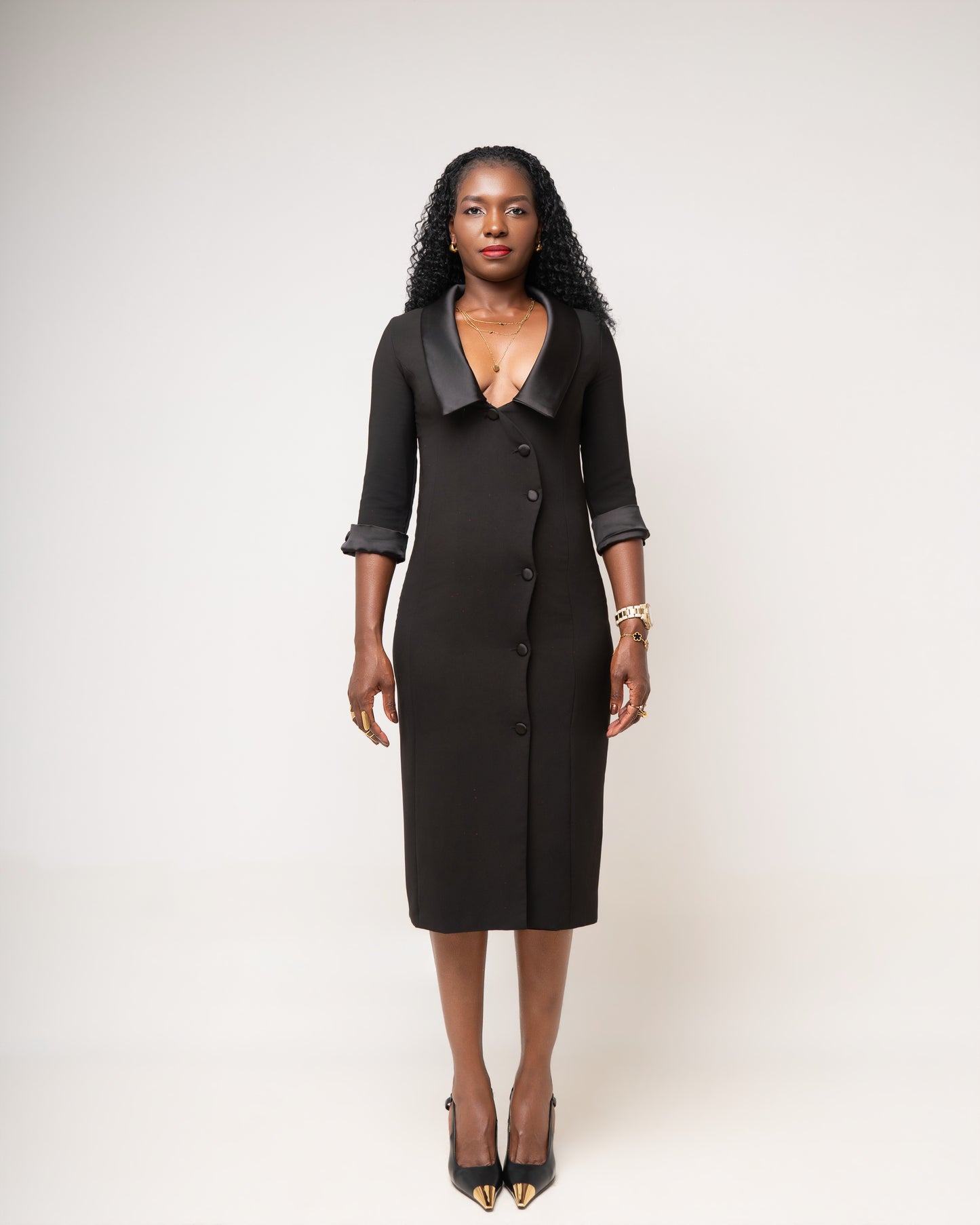 Charly Black Midi Dress