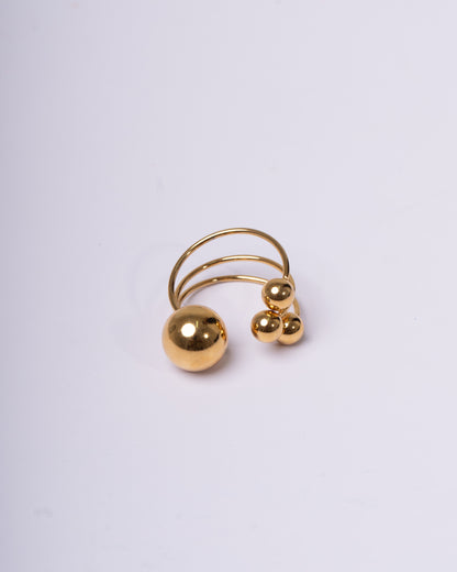 Gold Multi-Sphere Statement Ring