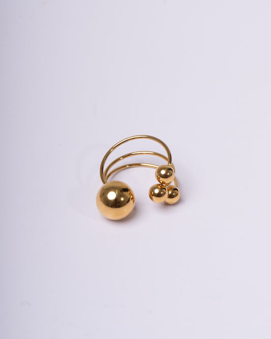 Gold Multi-Sphere Statement Ring