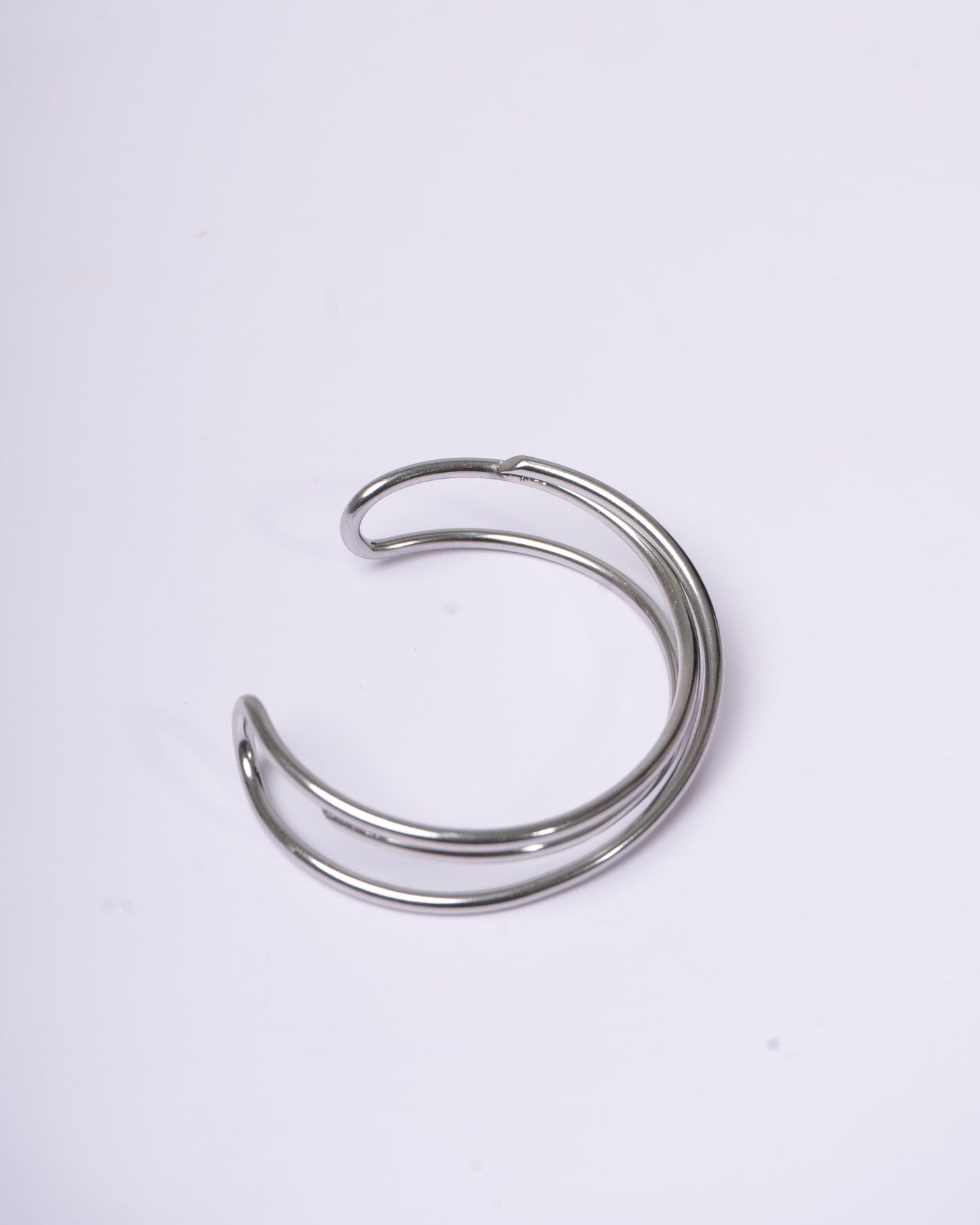 Silver Double Band Cuff Bracelet