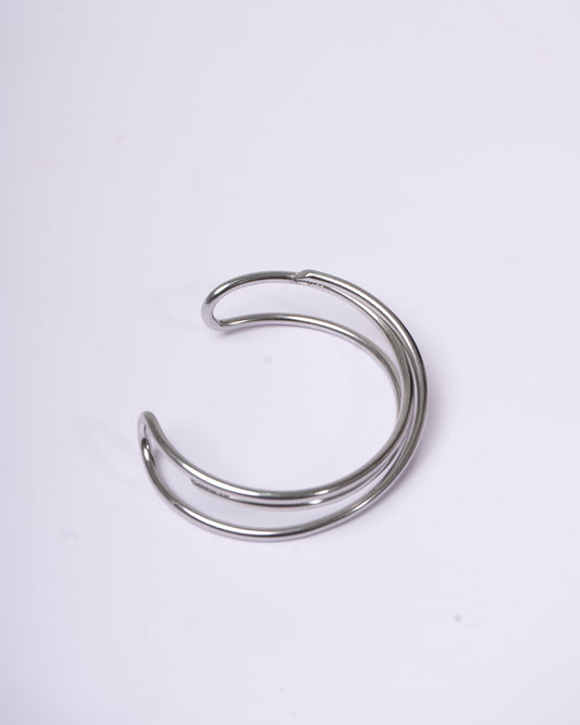 Silver Double Band Cuff Bracelet