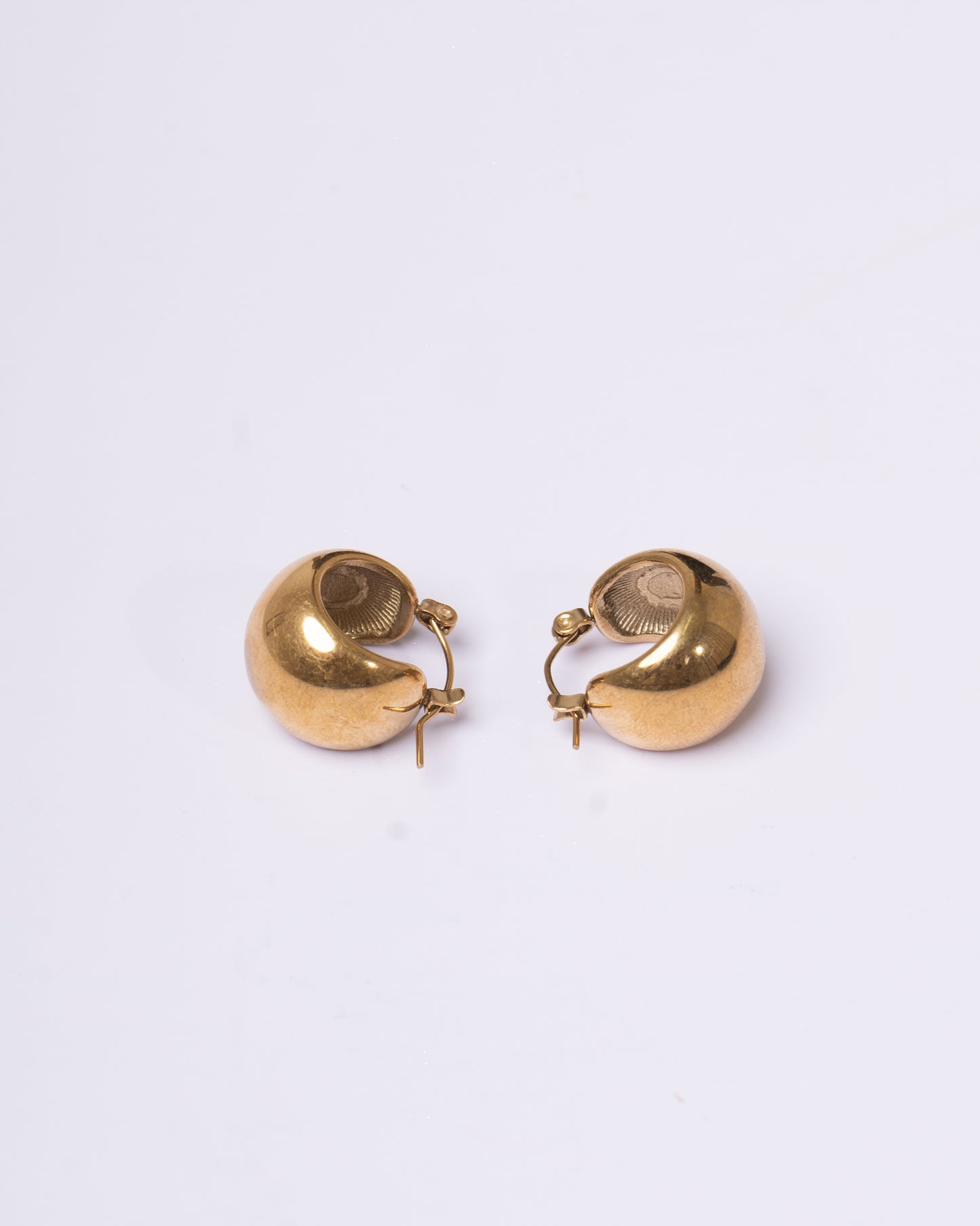 Chunky Gold Dome Hoop Earrings