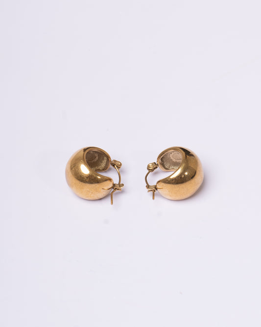 Chunky Gold Dome Hoop Earrings
