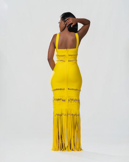 Yellow Maxi Bandage Dress